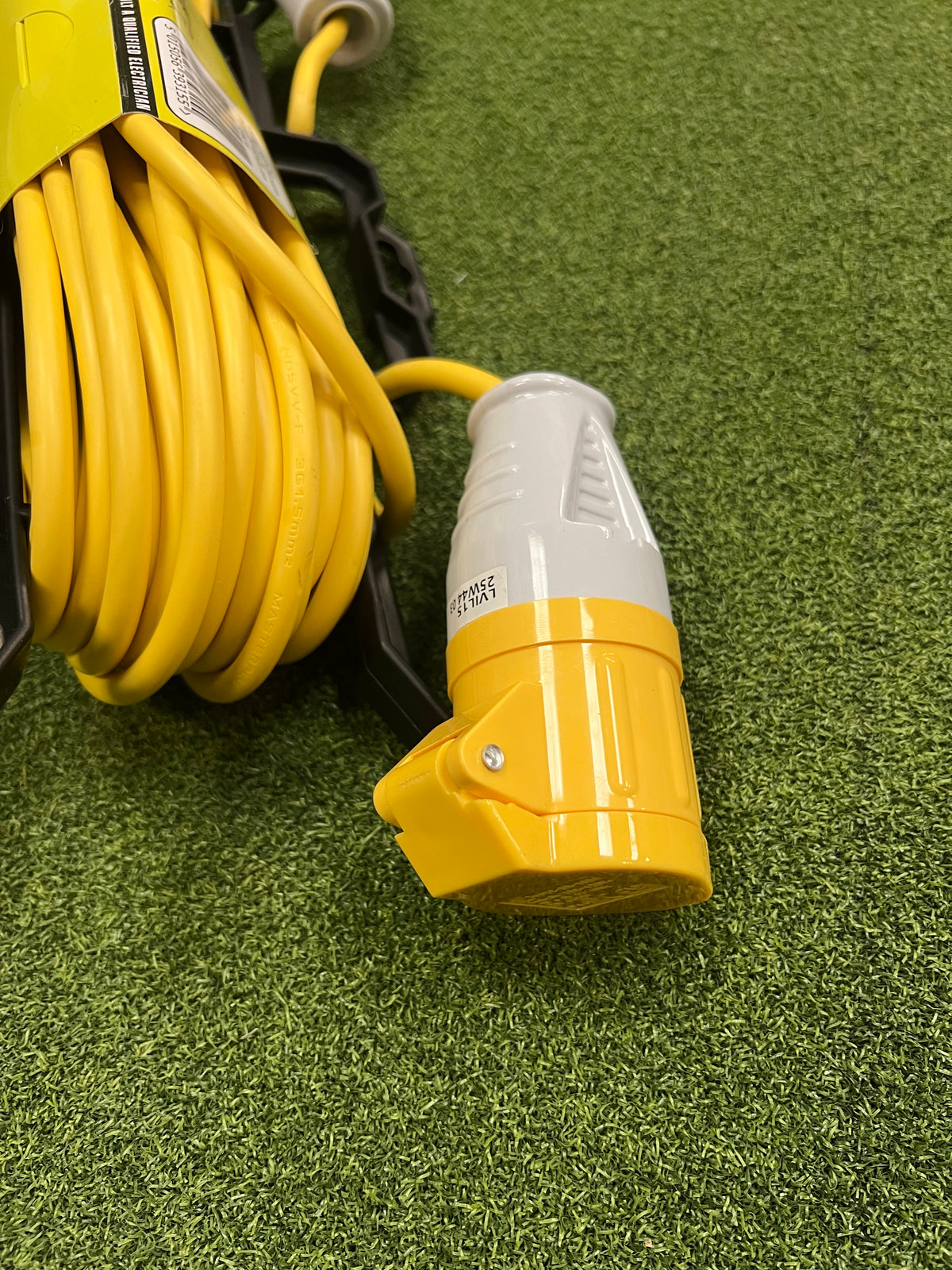 IP44 Plug and Socket, 15m Yellow Site Extension Lead – Curly Cable Company