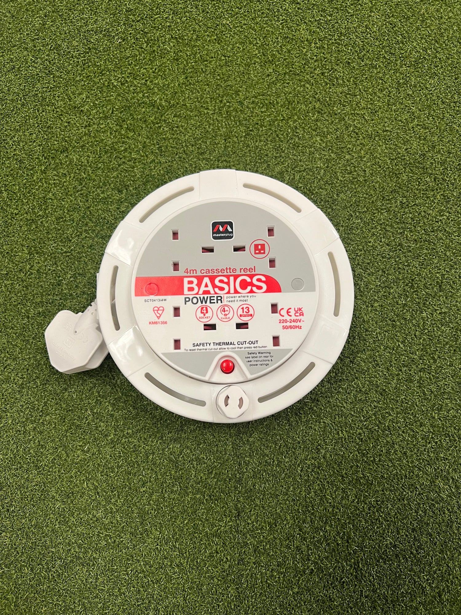 4-Gang, Small White 4m Cassette Reel